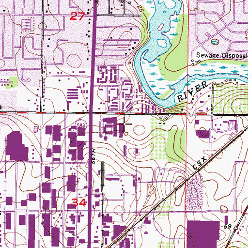Topographic Map of King High School, FL