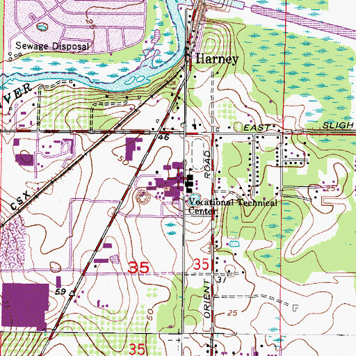 Topographic Map of Tampa Bay Area Vocational Technical Center, FL