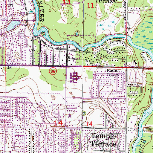 Topographic Map of Greco Middle School, FL
