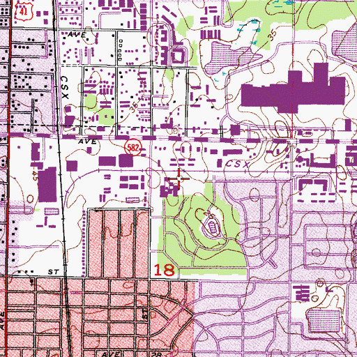 Topographic Map of Shaw Elementary School, FL
