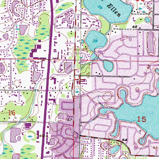 Topographic Map of Carrollwood Elementary School, FL