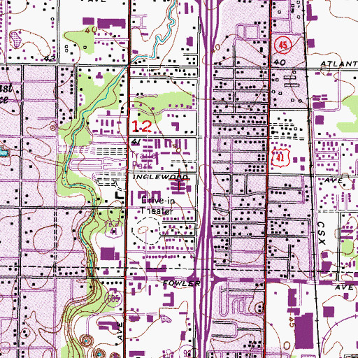 Topographic Map of Miles Elementary School, FL