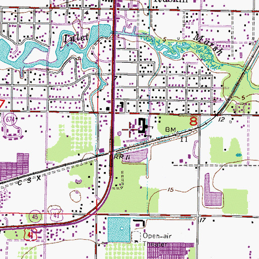 Topographic Map of Ruskin Elementary School, FL