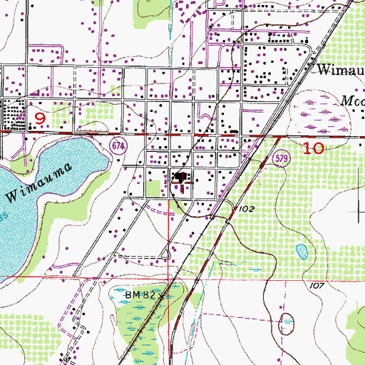 Topographic Map of Wimauma Elementary School, FL