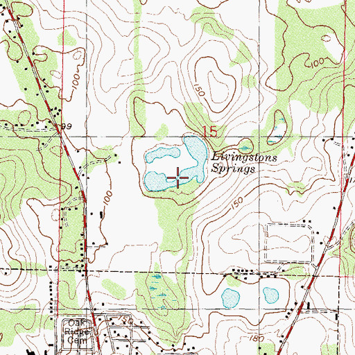 Topographic Map of Livingston Springs Pond, FL