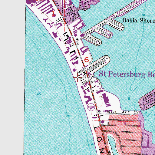 Topographic Map of Lido Beach, FL