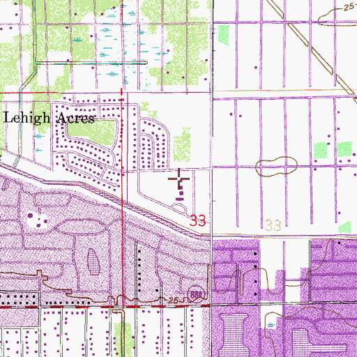 Topographic Map of Lehigh Elementary School, FL