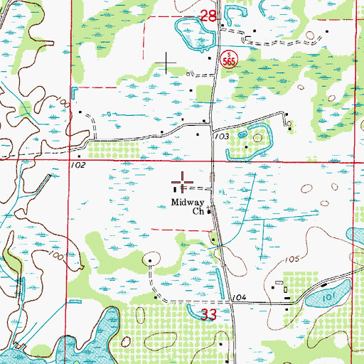 Topographic Map of Midway Elementary School, FL