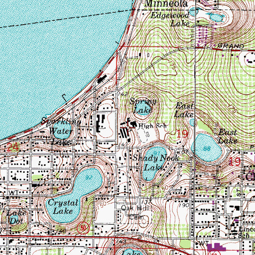 Topographic Map of Clermont Middle School, FL