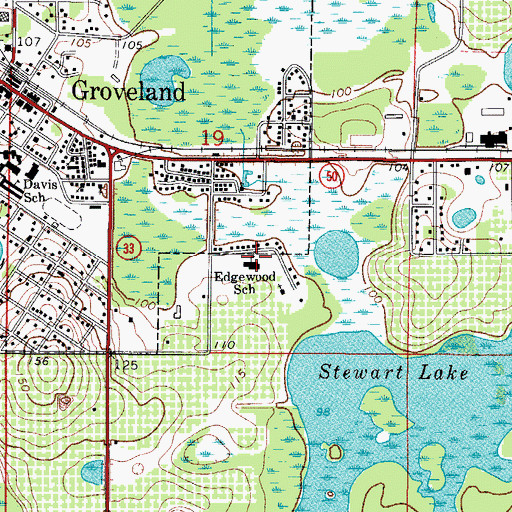Topographic Map of Groveland Elementary School, FL