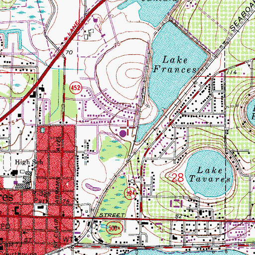 Topographic Map of Tavares Elementary School, FL