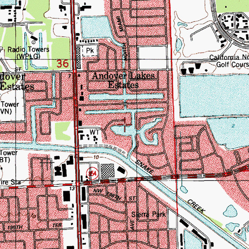 Topographic Map of Andover Lakes, FL