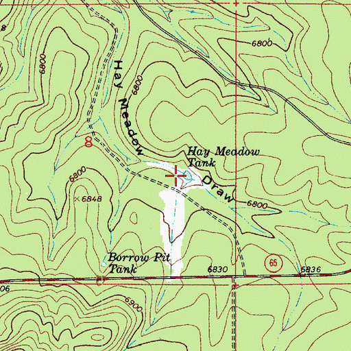 Topographic Map of Hay Meadow Tank, AZ