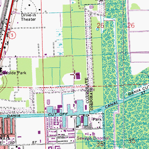 Topographic Map of Sharon Gardens Memorial Park, FL