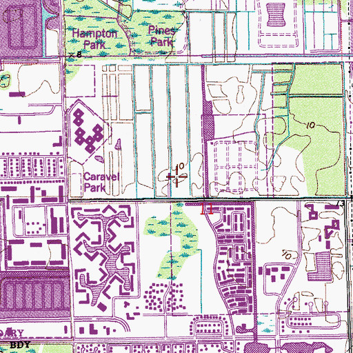 Topographic Map of Star of David Memorial Gardens, FL
