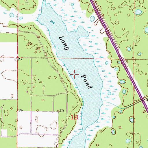 Topographic Map of Long Pond, FL