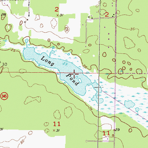 Topographic Map of Long Pond, FL