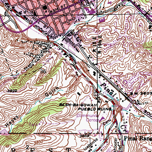Topographic Map of Hayes Gulch, AZ