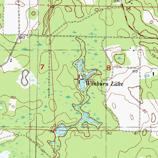 Topographic Map of Winburn Pond, FL