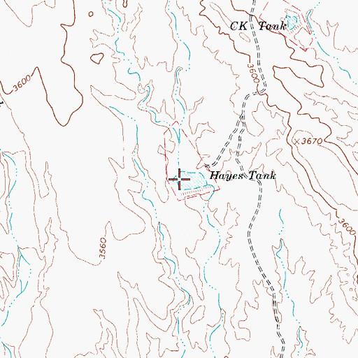 Topographic Map of Hayes Tank, AZ
