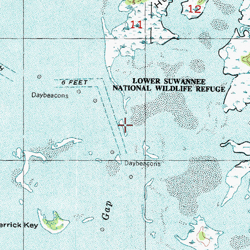 Topographic Map of Spanish Bayonet Island, FL