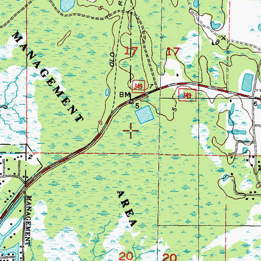 Topographic Map of Monden Camp, FL