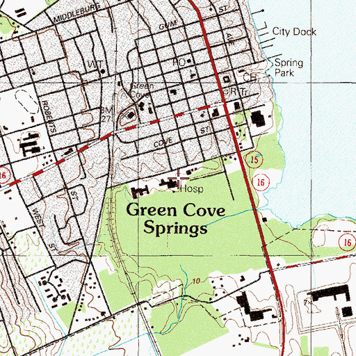 Topographic Map of Clay County Public Library, FL