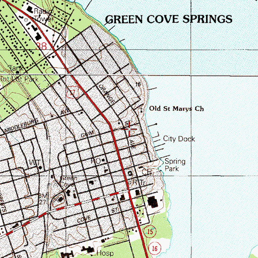Topographic Map of Jacksonville Memory Gardens, FL