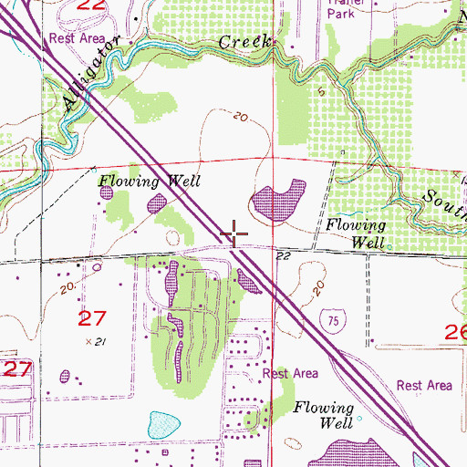 Topographic Map of Royal Palm Memorial Gardens, FL