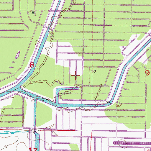 Topographic Map of Restlawn Memorial Gardens, FL