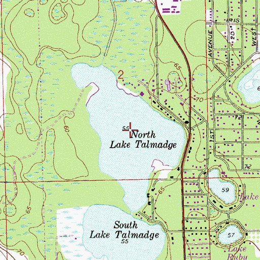 Topographic Map of North Lake Talmadge, FL