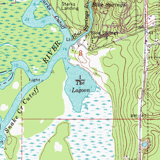Topographic Map of The Lagoon, FL
