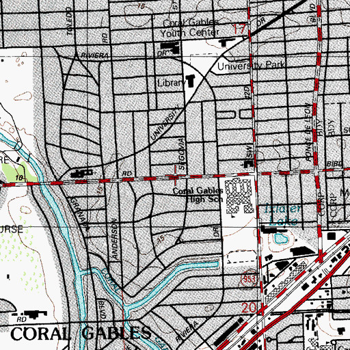 Topographic Map of A M I Kendall Regional Medical Center, FL