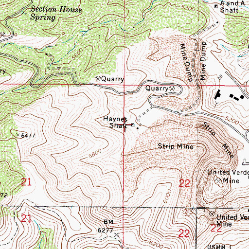 Topographic Map of Haynes Shaft, AZ