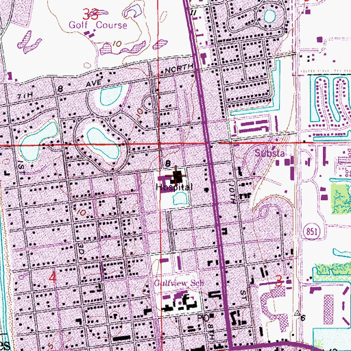 Topographic Map of NCH Baker Hospital Downtown, FL