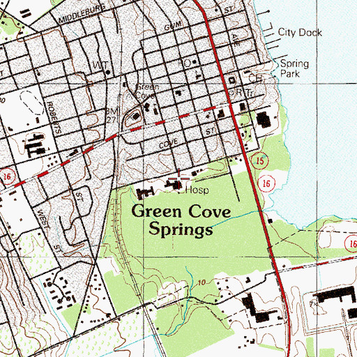 Topographic Map of Kindred Hospital North Florida, FL