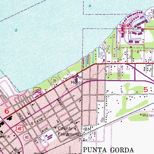 Topographic Map of Medical Center Hospital, FL