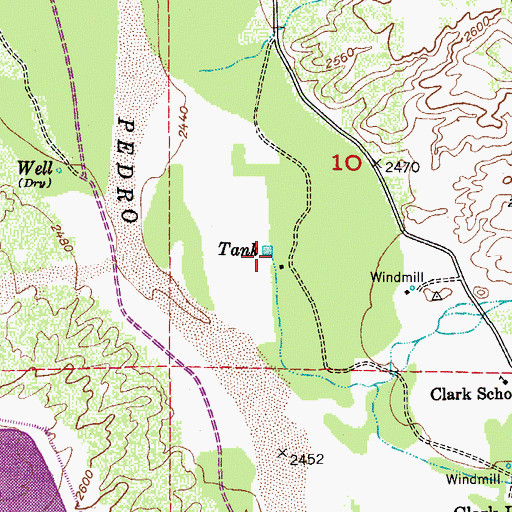 Topographic Map of Clark Wash, AZ