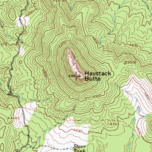 Topographic Map of Haystack Butte, AZ