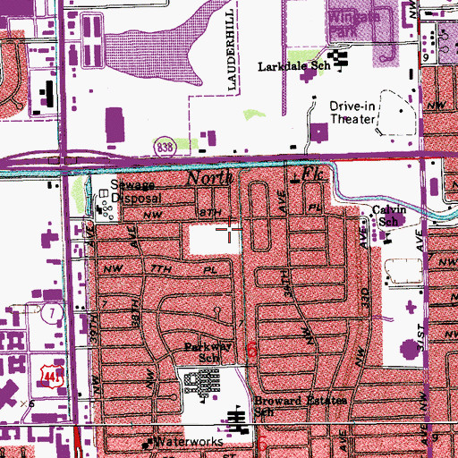 Topographic Map of Saint Johns Nursing and Rehabilitation Hospital, FL