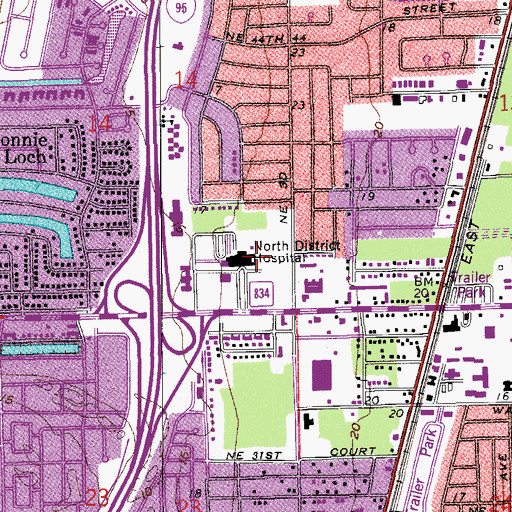 Topographic Map of North Broward Medical Center, FL