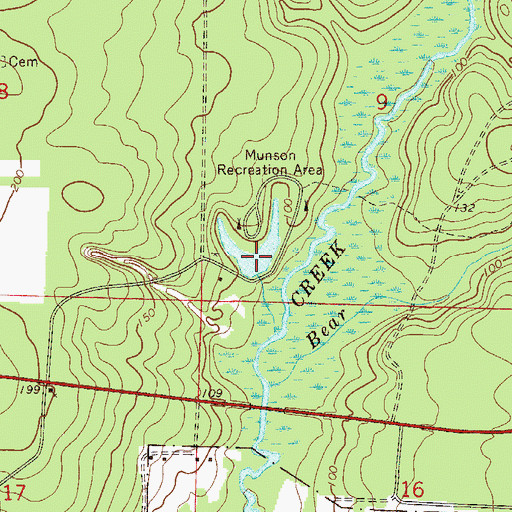 Topographic Map of Lake Munson, FL