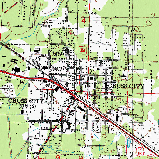 Topographic Map of Cross City Correctional Institution Library, FL