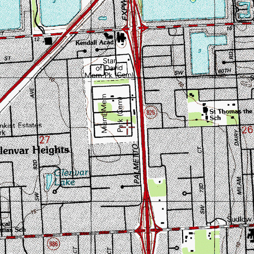 Topographic Map of Miami Memorial, FL