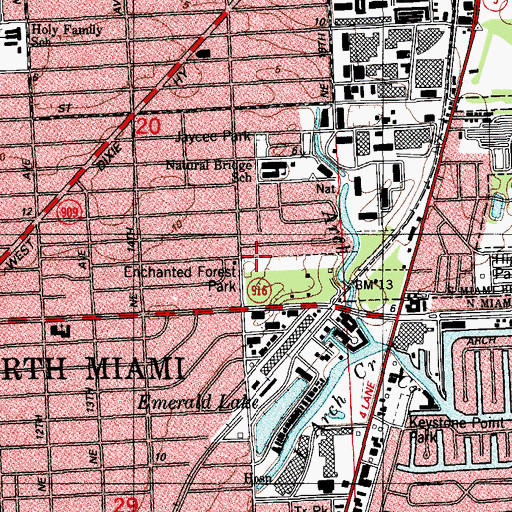 Topographic Map of Southern Memorial Park, FL