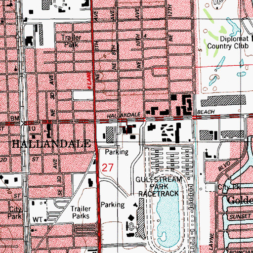 Topographic Map of Humana Hospital South Broward (historical), FL