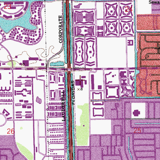 Topographic Map of Florida Medical Center, FL