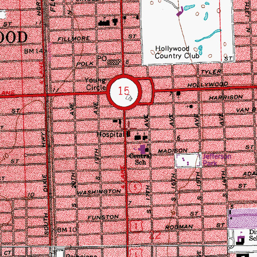 Topographic Map of Doctors Hospital of Hollywood, FL