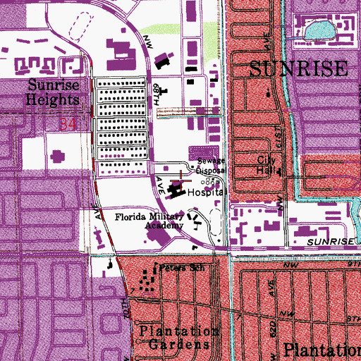 Topographic Map of Doctors General Hospital, FL