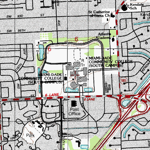 Topographic Map of Miami-Dade Community College - South Campus, FL